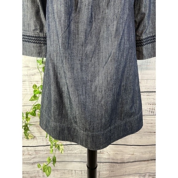 Boden Denim Jean Dress size 4 Embroidery A Line Above Knee Casual Boho Beach - Picture 8 of 14